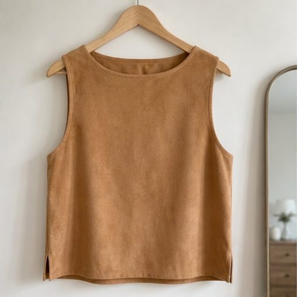 Camel Ruffle Blouse